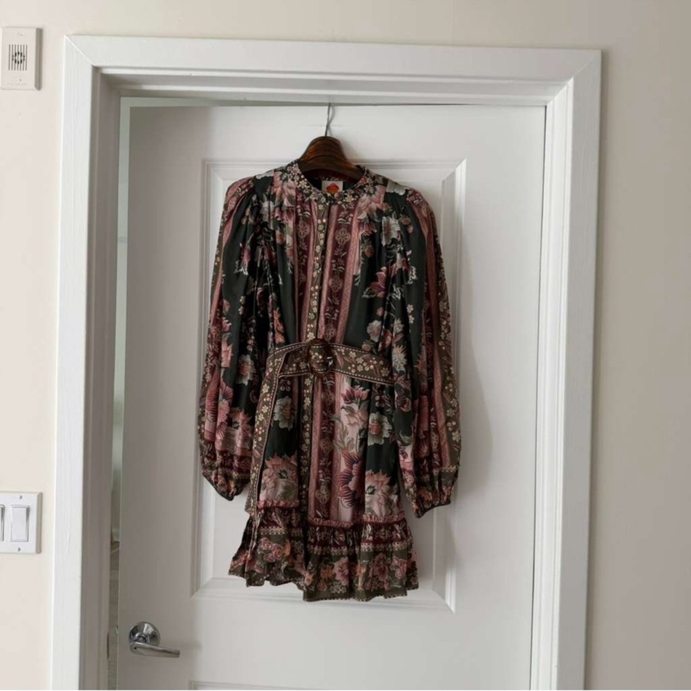 Farm Rio Green Flowering Garden Mini Dress - Picture 2 of 8